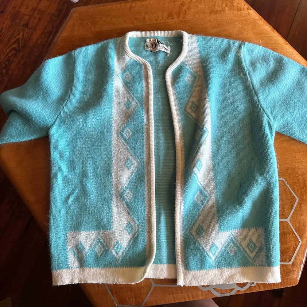 An original Devon VINTAGE blue/teal cardigan
